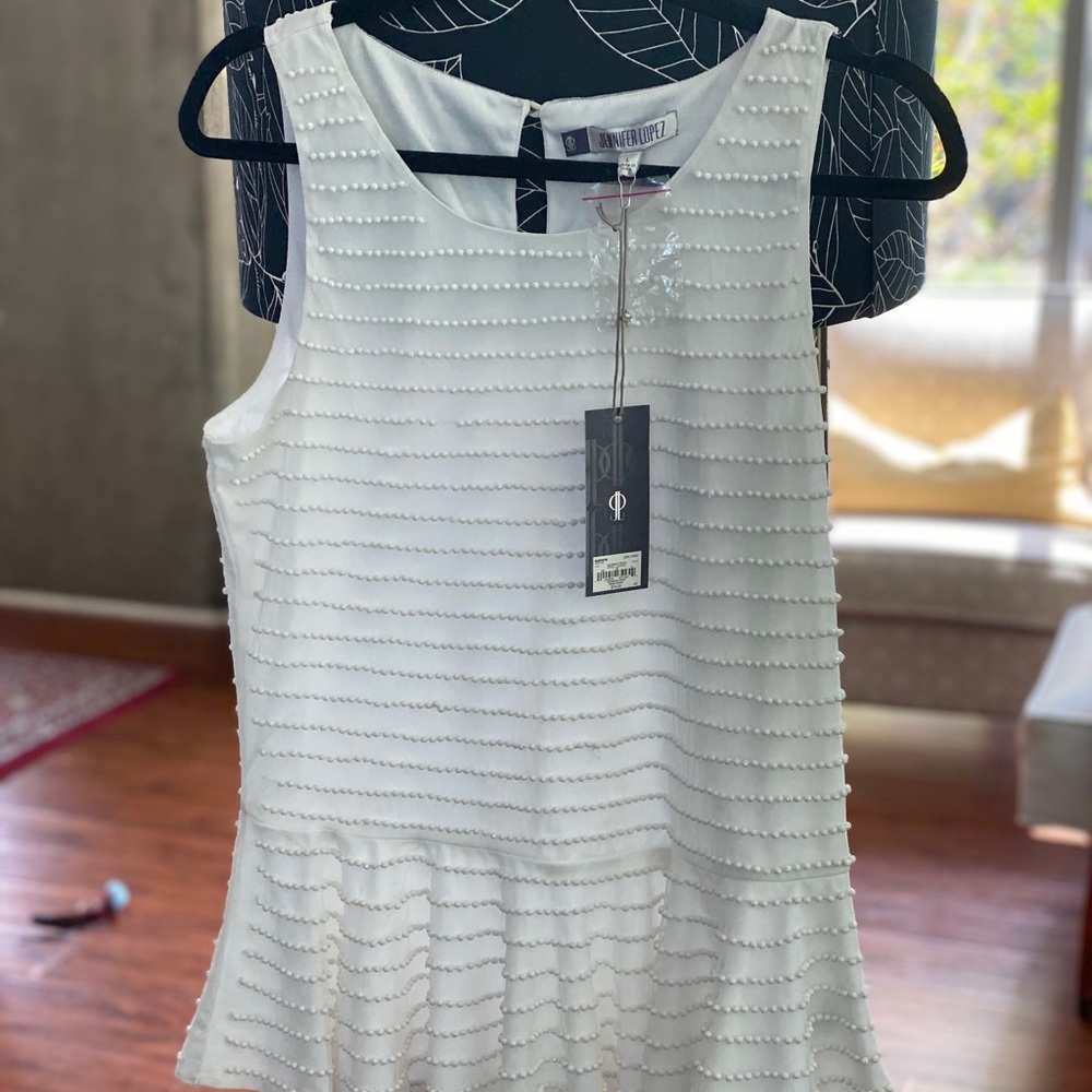 Jennifer Lopez Beaded Peplum Top